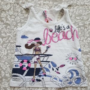 Girls Beach Nautical Tank Top